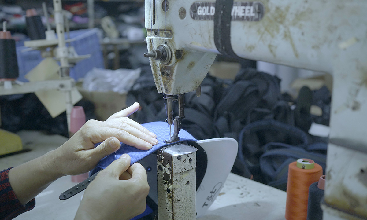 匠心工藝：28帽腳壓線